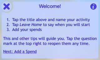 Spendigo-help-tip-welcome